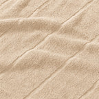 Beige bath towel zoomed in 