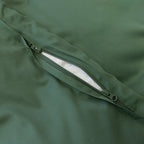 Close-up of a green fabric with a zipper,
