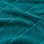 Close-up of teal towel cotton fabric texture.